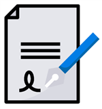 Sketch of a document being signed